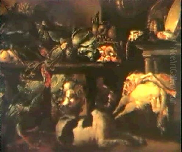 A Kitchen Still Life With Turkeys, Meat, Dead Game... - view 1