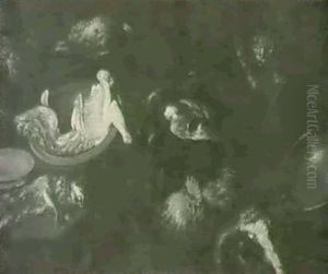 A Kitchen Still Life With Meatin A Bowl, Dead Game And A Catpouncing On A Chicken