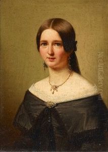 Portrat Der Tochter Des Josua Hasenclevers (+ 2 Other Portraits, Oil On Canvas Laid On Cardboard, Lrgr; 3 Works)