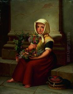 Kleine Blumenverkauferin