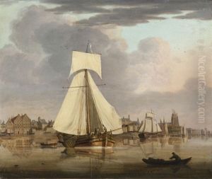 Vue Du Port De Dordrecht by Jan Hendrik Boshamer