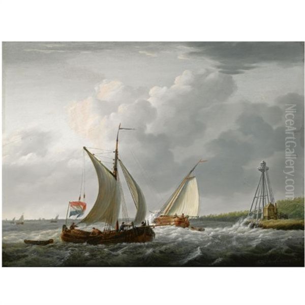 Sailing Vessels Off The Coast - view 1