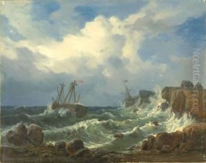 Sturm An Der Felsenkuste (after Morgenstern) by Wilhelm Boshart