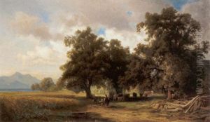 Heimtrieb Der Herde Am Seeufer by Wilhelm Boshart