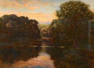 Riverscape, Lakeview At Sunset