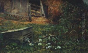Chickens In Barnyard by Robert Ward Van Boskerck