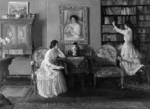 Interior With Women Reading by Frederick Andrew Bosley