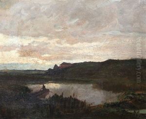 Pescatore All'imbrunire by Giacinto Corsi Di Bognasco