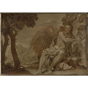 St. John The Baptist In The Desert by Ambrosius Bosschaert the Elder