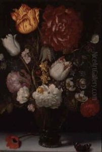 Bouquet De Fleurs Dans Un Vase En Verre by Ambrosius Bosschaert the Elder