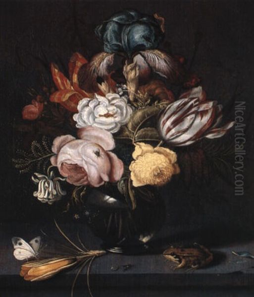 Bouquet De Fleurs Avec Grenouille Et Papillon - view 1