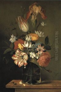 Blumenstraus In Einer Glasvase by Ambrosius the Younger Bosschaert