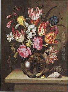 Vase De Fleurs Sur Un Entablement by Abraham Bosschaert