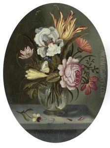 Blumenstrauss Mit Tulpe, Iris Und Rose by Abraham Bosschaert