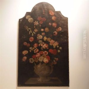 Bosschaert Jean-baptiste (1667-1746) Attribue : Huile Sur Toile, Nature Morte Aux Fleurs Dans Un Vase Sur Un Entablement, Dim: 160 X 94 Cm, Encadrement Liegeois Style Reg by Jan-Baptiste Bosschaert