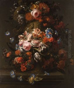 Blumenstrauss In Vase by Jan-Baptiste Bosschaert