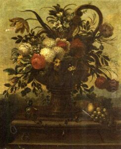 Bouquet De Fleurs Sur Un Entablement by Jan-Baptiste Bosschaert