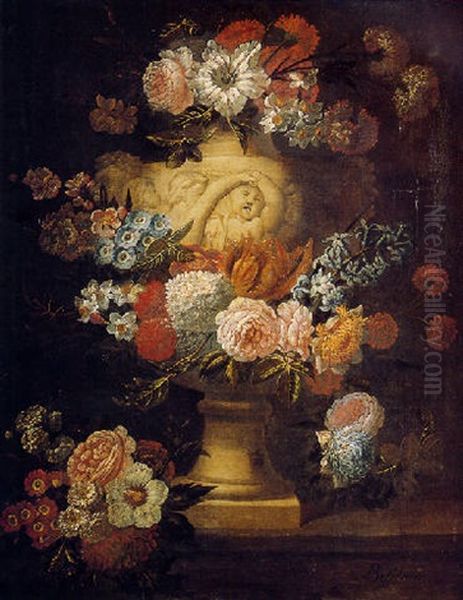 Bouquet De Fleurs Dans Une Vasque - view 1