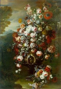 Florero En Un Paisaje by Jan-Baptiste Bosschaert