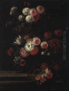 Vases De Fleurs Dur Des Entablements by Jan-Baptiste Bosschaert