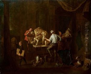 In The Sculptor"s Studio by Balthasar Van Den Bossche
