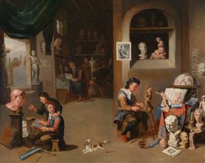 Im Atelier Des Bildhauers by Balthasar Van Den Bossche