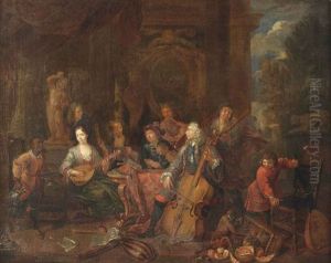 An Elegant Company Making Music by Balthasar Van Den Bossche