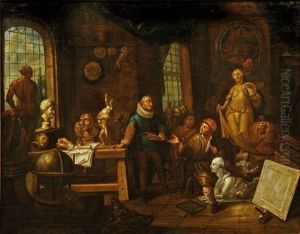 Atelier Du Peintre (+ Atelier Du Sculpteur; Pair) by Balthasar Van Den Bossche