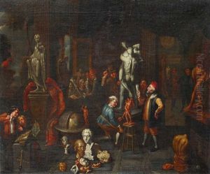 Atelier Eines Bildhauers by Balthasar Van Den Bossche