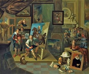 Besuch Im Atelier Eines Malers by Balthasar Van Den Bossche