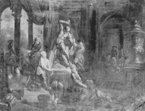 The Interior Of A Sculptor's Studio by Balthasar Van Den Bossche