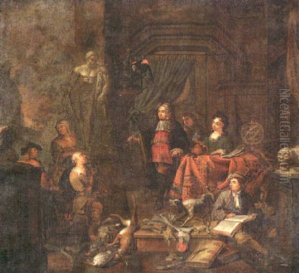A Peasant Offering A Boar's Head As A Tithe To His Landlord, A Garden Beyond - view 1
