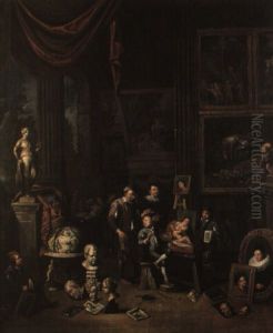 Le Peintre Dans Son Atelier by Balthasar Van Den Bossche