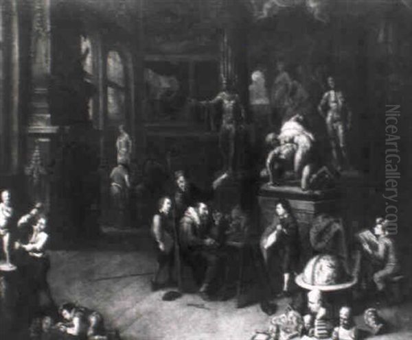 Im Bildhauer-atelier Sitzt Der Meister Mit Den Schulern - view 1