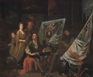 Le Peintre Dans Son Atelier by Balthasar Van Den Bossche