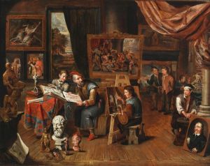 An Artist's Studio by Balthasar Van Den Bossche