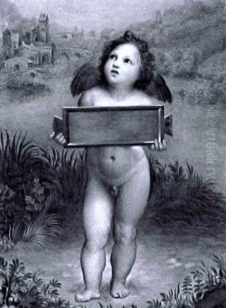 Putto, Eine Tafel Haltend - view 1