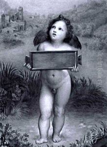 Putto, Eine Tafel Haltend