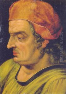 Portrait Of A Man, In Profile To The Left, Wearing A Cap And A Yellow Shirt