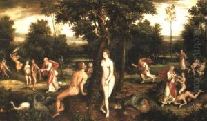 The Story Of Adam And Eve With The Temptation In The Foreground by Ernst-Gotthilf Bosse