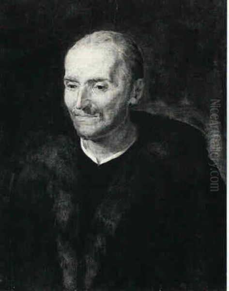 Portrait Of A Man Wearing A Fur-collared Coat - view 1