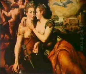 Allegorie De L'amour Profane Sur Fond De Ruines Du Colisee Allegorie De L'amour Profane Sur Fond De Ruines Du Colisee