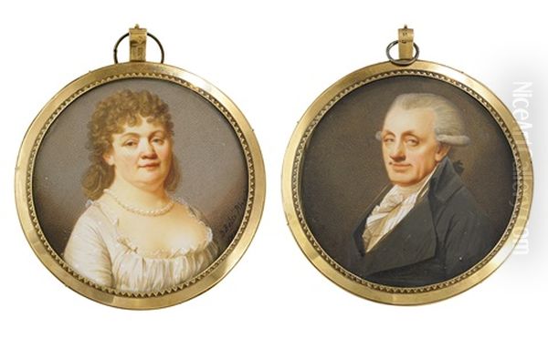 One Pair Of Portraits Possibly Depicting Merchant Christian Eberstein (1738-1816) And His Wife Maria Carolina Von Aken (1750-1814) - view 1