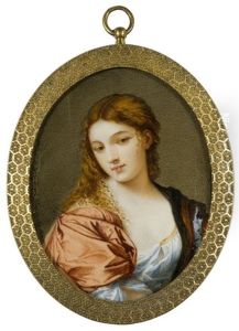 Jeune Femme Au Drape Rouge (after Palma Il Vecchio)