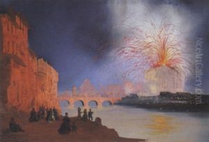 Roma, Fuochi D'artificio A Castel S. Angelo by Carlo Bossoli