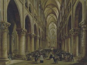 Parigi, Interno Di Notre Dame by Carlo Bossoli