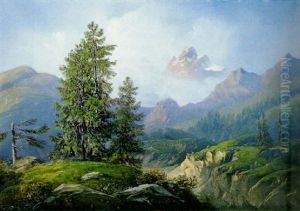 Paesaggio Alpino Con Monte Rosa Sulllo Sfondo by Carlo Bossoli