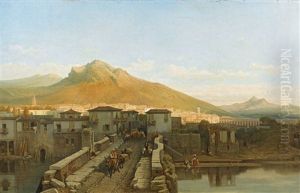 Vue D'une Ville, Probablement Du Nord De L'espagne Vue D'une Ville, Probablement Du Nord De L'espagne