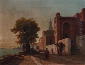 Fontaine Et Mosquee (maroc) by Francois Antoine Bossuet