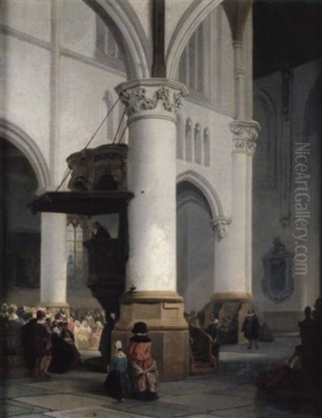 Kircheninterieur Wahrend Eines Gottesdienstes - view 1